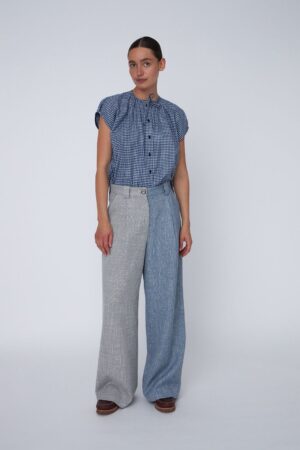 Casual Suiting Pants (Grey Melange/Blue)