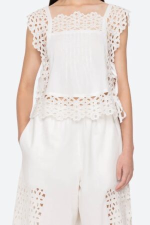Leila Eyelet Sleeveless Top