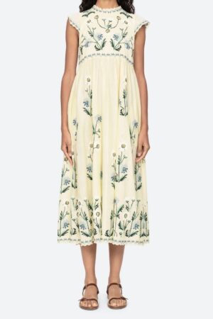 Audra Embroidery Midi Dress
