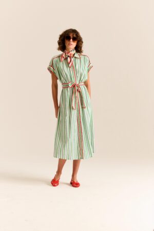 Valerie Kaftan Green Stripes