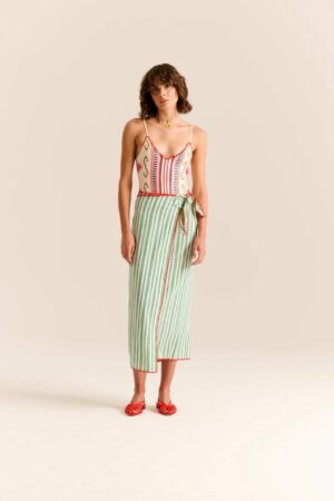 Loren Skirt Green Stripes