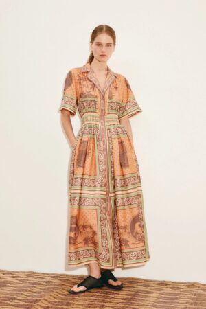 Alberto Smocked Shirtdress