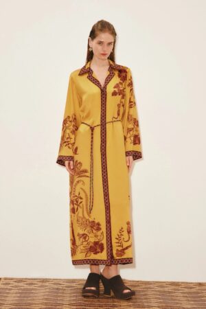 Banana Blossom Silk Shirtdress
