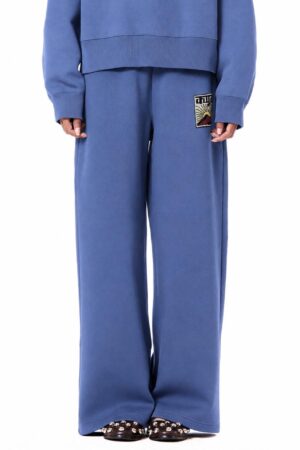 Handcrafted Wide-Leg Sweat Pants Dusty Blue