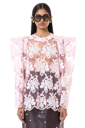 Mutton Sleeve Lace Top