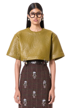 Pierced Crop Top Olive