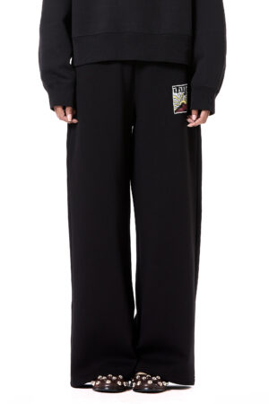 Handcrafted Wide-Leg Sweat Pants Black