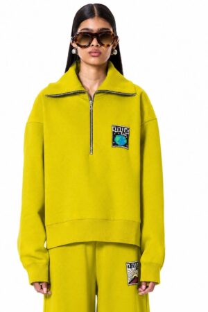 Handcrafted Zip Jumper Yellow