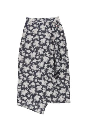 LONG SKIRT BLACK W/ FLORAL JACQUARD