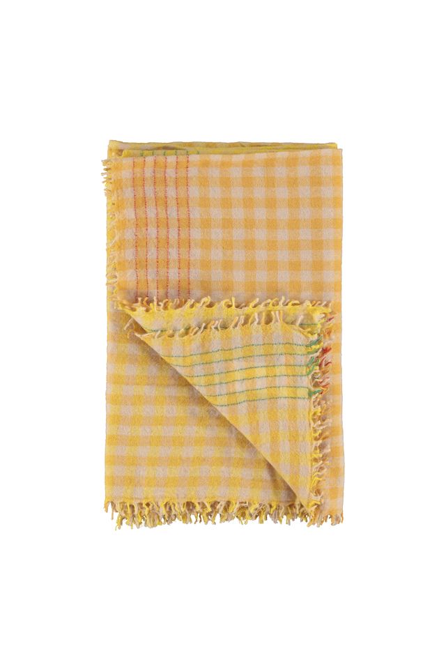 SCARF YELLOW CHECKERED W/ CONTRASTING THREAD - Image 6