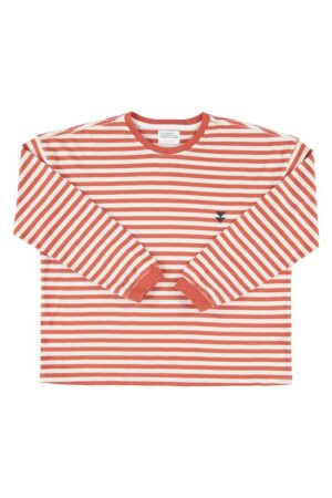 LONG SLEEVE RED & ECRU STRIPES