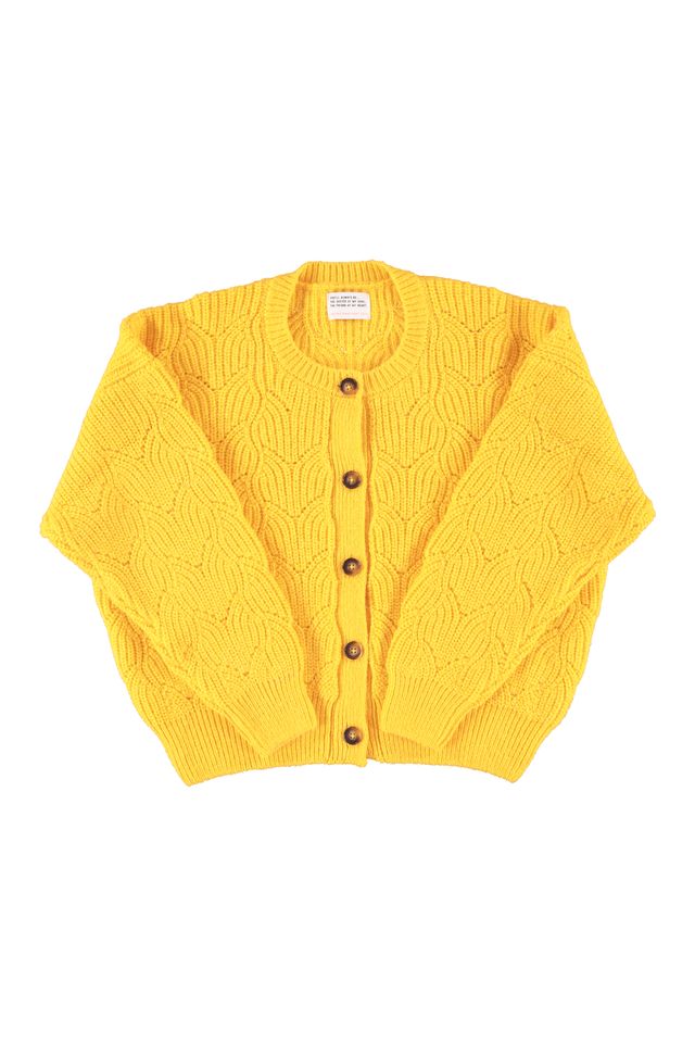 KNITTED SOFT CARDIGAN YELLOW
