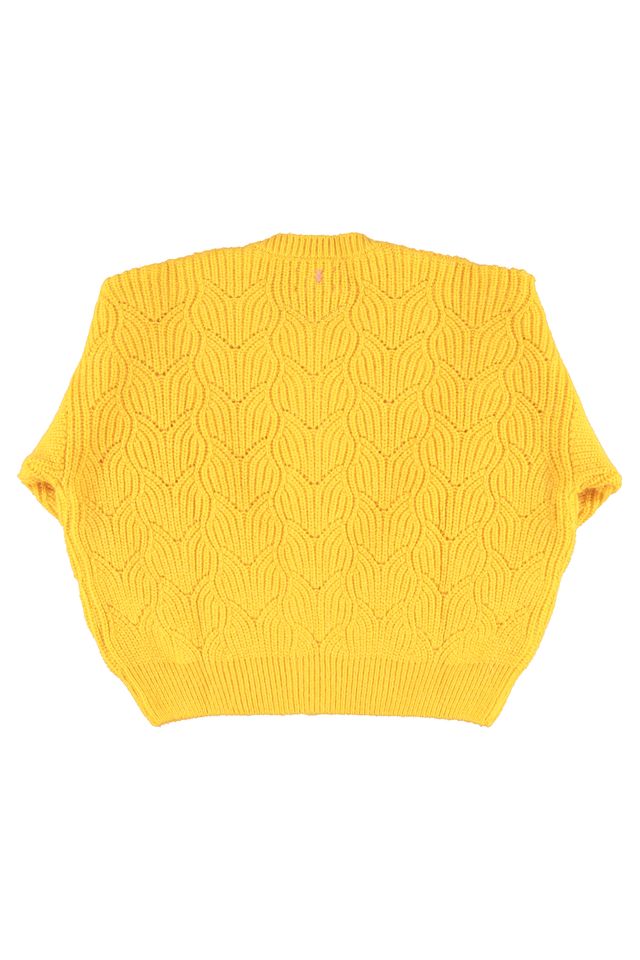 KNITTED SOFT CARDIGAN YELLOW - Image 4