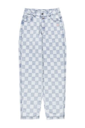 TROUSERS BLUE CHECKERED DENIM