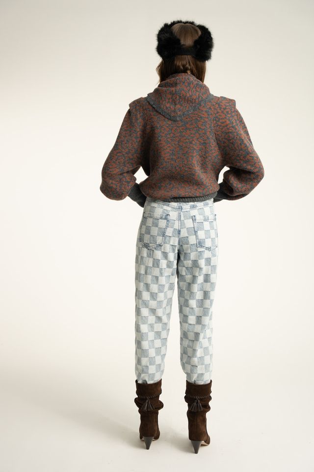 TROUSERS BLUE CHECKERED DENIM - Image 3