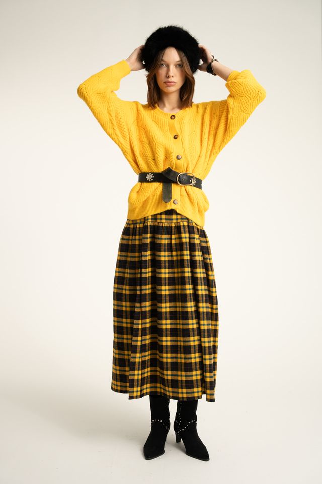 KNITTED SOFT CARDIGAN YELLOW - Image 2