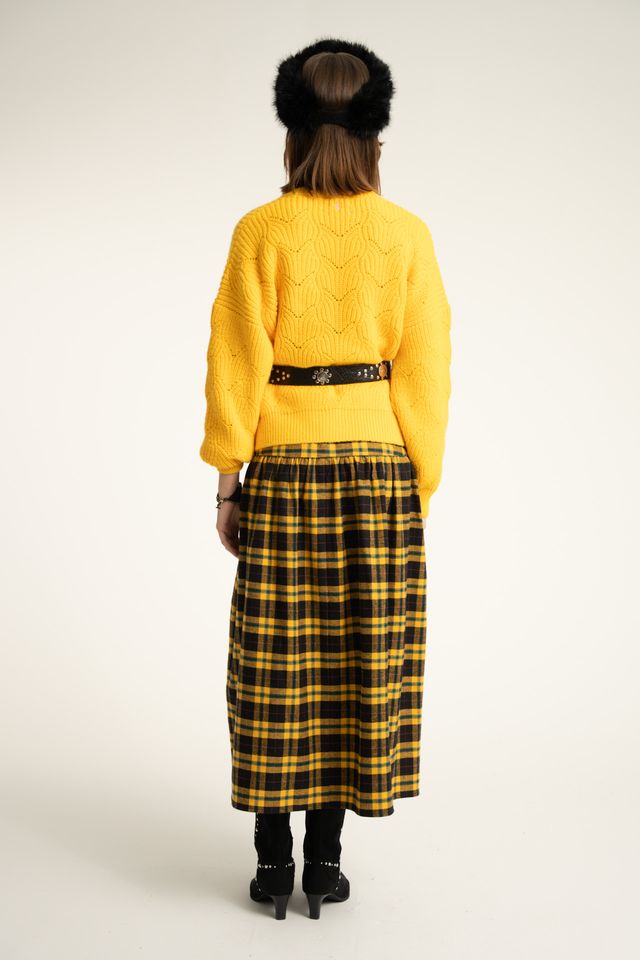 KNITTED SOFT CARDIGAN YELLOW - Image 3