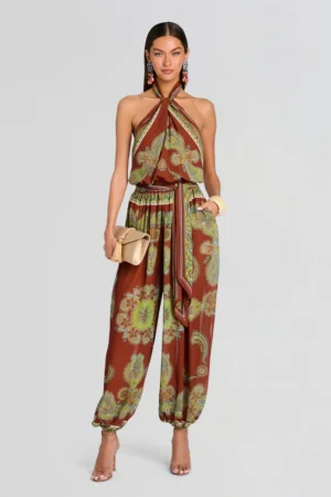 Beatty Jumpsuit Rust Paisley