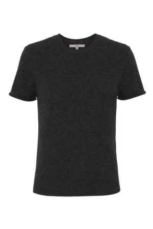 Cashmere Knit Tee Charcoal