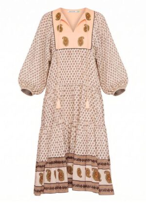 Ada Boho Midi Dress - Pink
