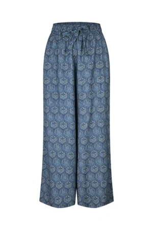 Fia Wool Palazzo Pants - Blue