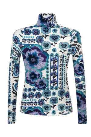 Viento Turtleneck - Antique Floral Blue