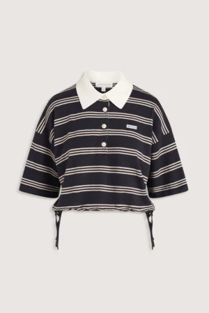 Hibiscus Polo - Navy Stripe