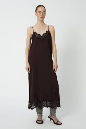Underlayer Lace Dress Dark Brown