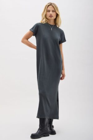 RELAXED TEE DRESS WARM GREY