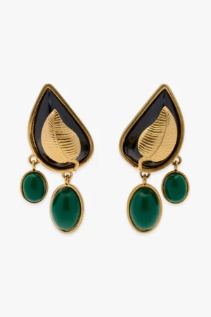Leaf Earrings Black